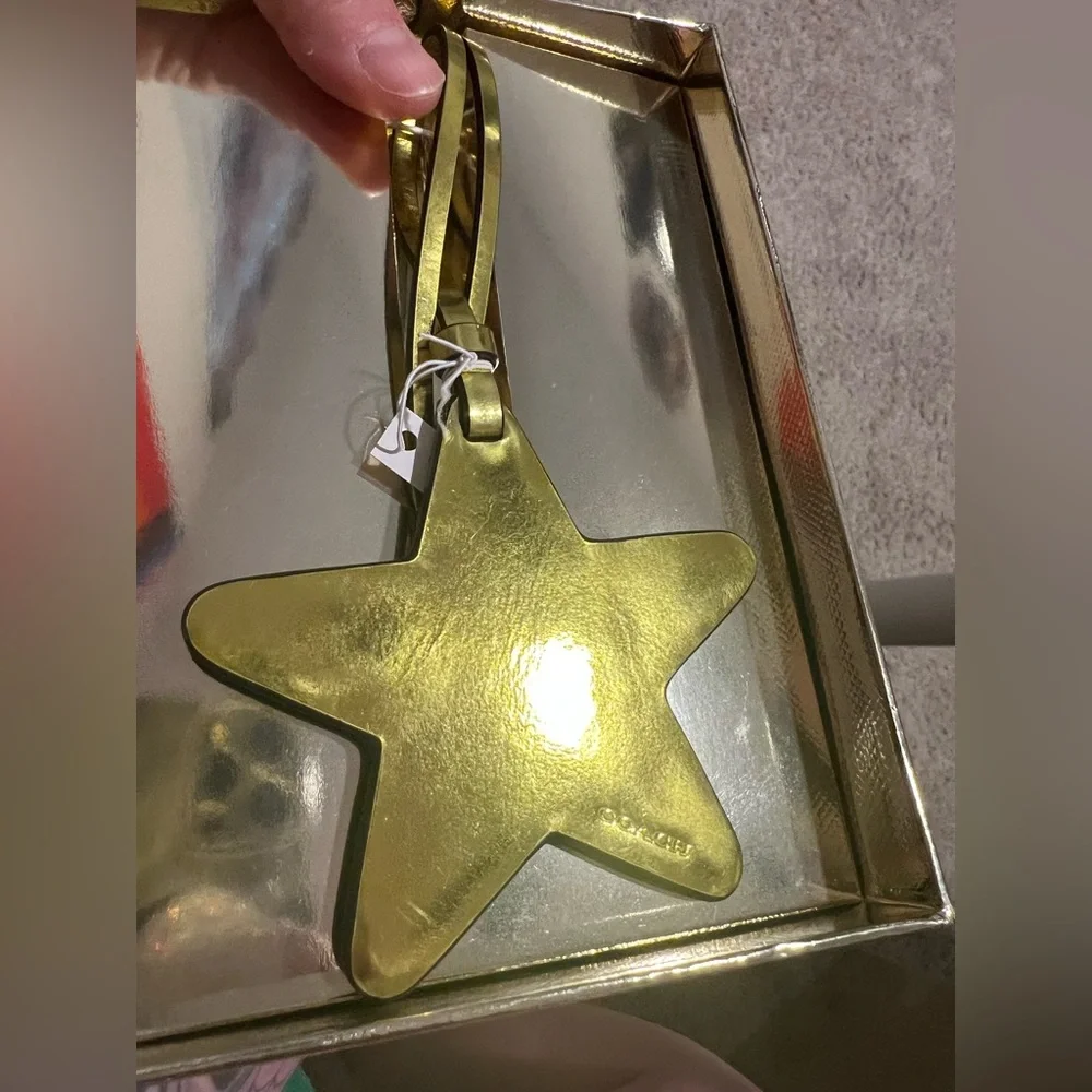 Coach Gold Metallic Lemon Star Ornament Bag Charm
